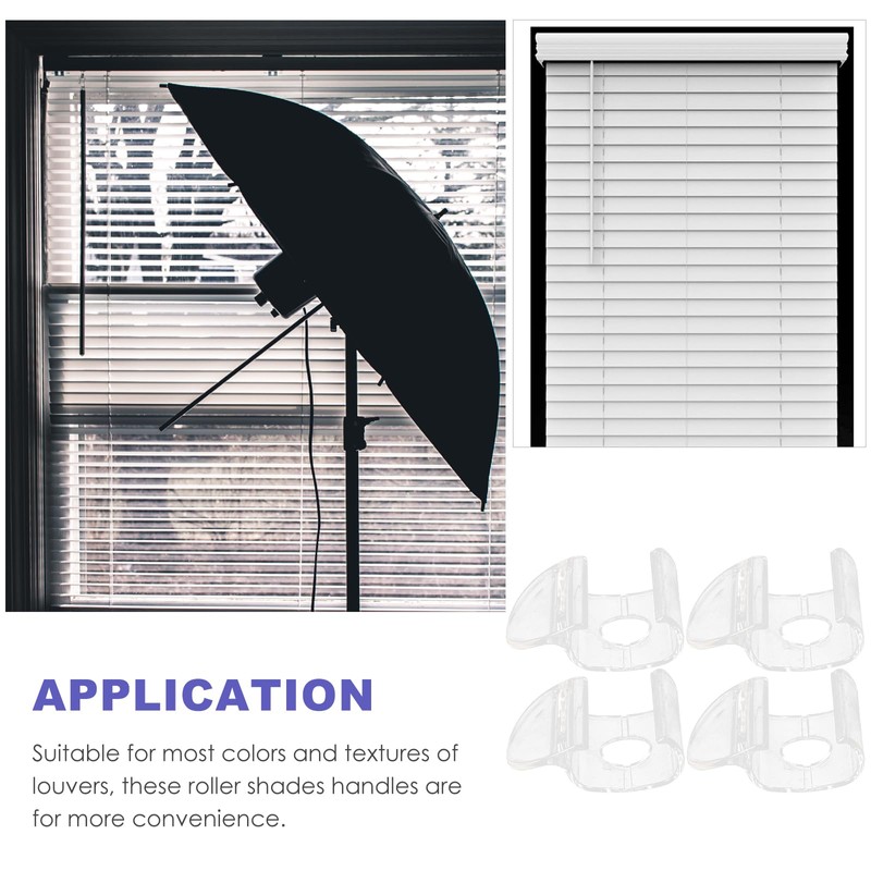 DOITOOL 4 Pcs Blinds Cordless Handles,Plastic Clear Cordless Roller Shades,Cellular