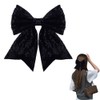 Black Glitter Bow Tie Sequin Hair Bows for Girls Women