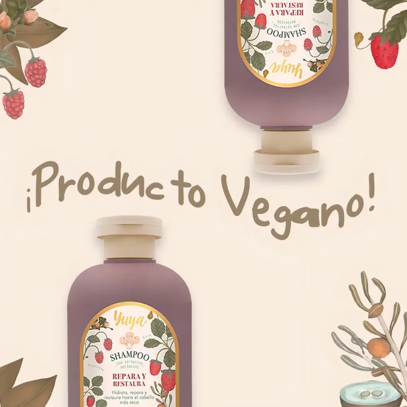 Shampoo Para Cabello Yuya 100% Orgánico Frambuesa 450 Ml