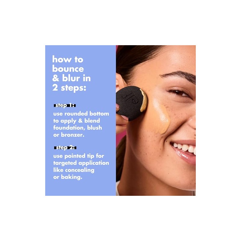 e.l.f. Bounce & Blur Pro Sponge, Multi-Use Makeup Blending Sponge