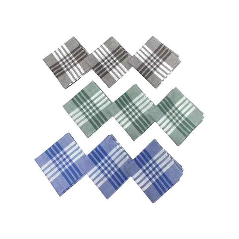 emlstyle Men's Handkerchiefs 100% Cotton Handkerchief with Checked Pattern 9