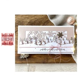 Christmas Snowflake House Tree Side Metal Die Cuts, Snowflake House Tree Side Cutting Dies Cut Stencils for DIY Scrapbooking Cards Decorative Embossing Paper Dies for Scrapbooking Card Making