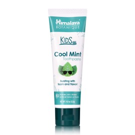 Himalaya Botanique Kids Toothpaste, Cool Mint, Fluoride-Free, Gentle, No Artificial Colors, SLS Free, Gluten Free, Cruelty Free, Vegan, Foaming, 4 Oz, 1 Pack…