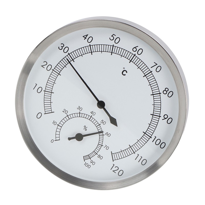 2 In-1 Stainless Steel Steam Room Sauna Room Thermometer Hygrometer