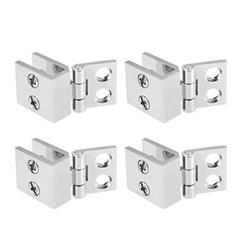 uxcell Glass Door Hinge - 0 Degree Cupboard Showcase Cabinet Door Hinge Clamp,Zinc Alloy, for 5-8mm Glass Thickness 4Pcs