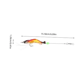 Kisangel 4pcs Shrimp Baits Realistic Soft Fishing Lures Hooks for Freshwater and Fishing for Bass and Compact and Portable Tackle