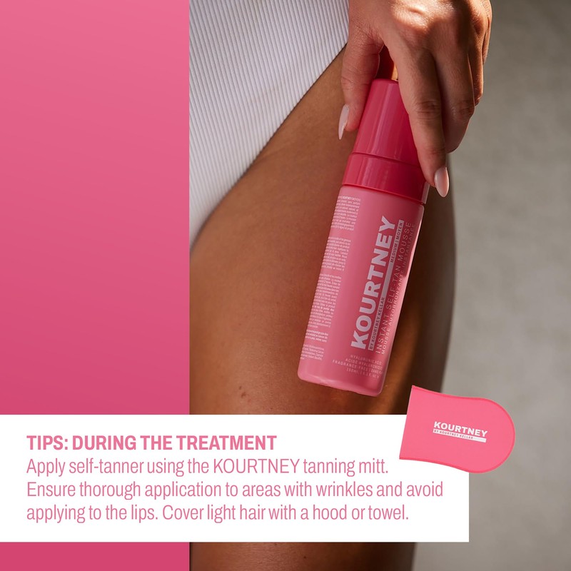 KOURTNEY Instant Self-Tan Mousse - Sunless Tanning Foam for Natural-Looking