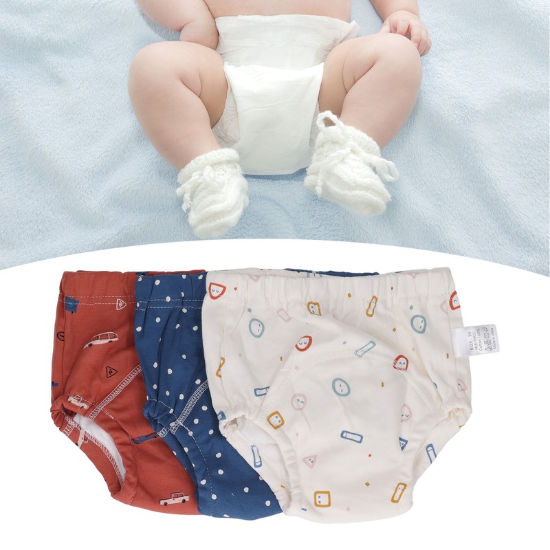 3pcs Baby Absorbent Training Pants Reusable Washable 6 Layers Gauze