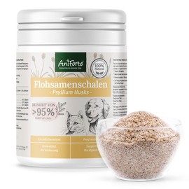 AniForte Flohsamenschalen für Hunde & Katzen 250g - Reich an Ballaststoffen & Schleimstoffen, Indische Rohkost Qualität, Reinigung Magen-Darm-Trakt, bei Übergewicht, Einzelfuttermittel