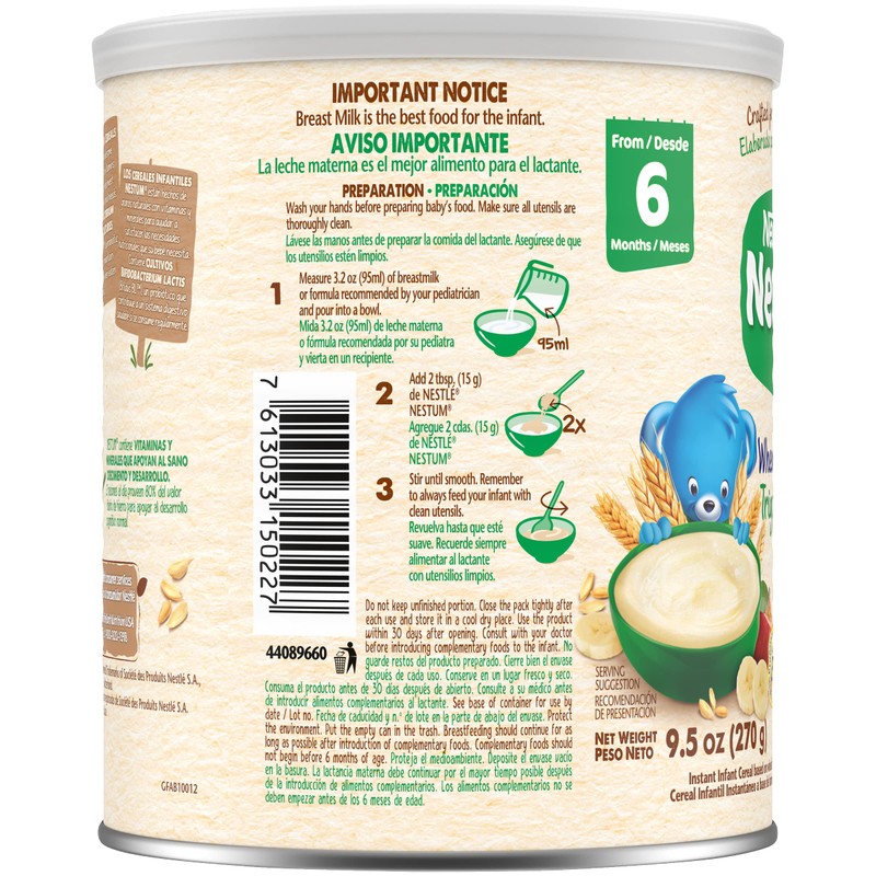 Nestle Nestum Infant Cereal Wheat and Fruits, 9.5 Ounce (Pack