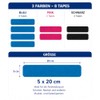 4 Physio Tapes 20 cm x 5 cm Pink/Blue/Black Shoulder