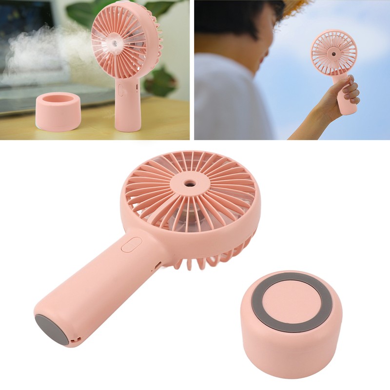 Handheld Misting Fan Quiet 2000mAh 3 Wind Speed 2 Spray