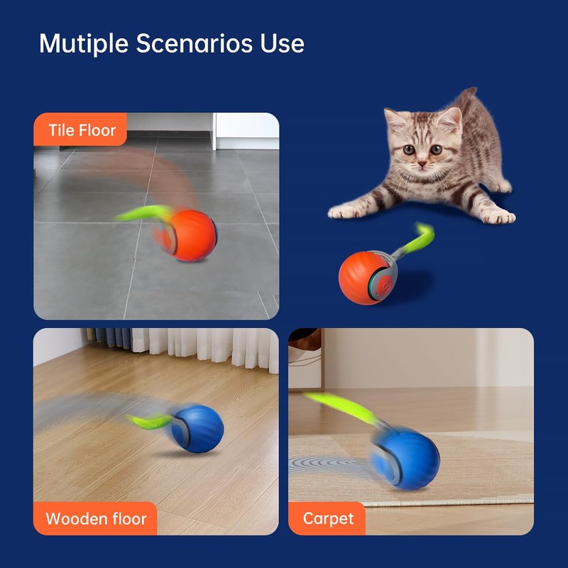 Petgravity Speedy Sprint Ball Toy for Cat Type-C Rechargeable Interactive