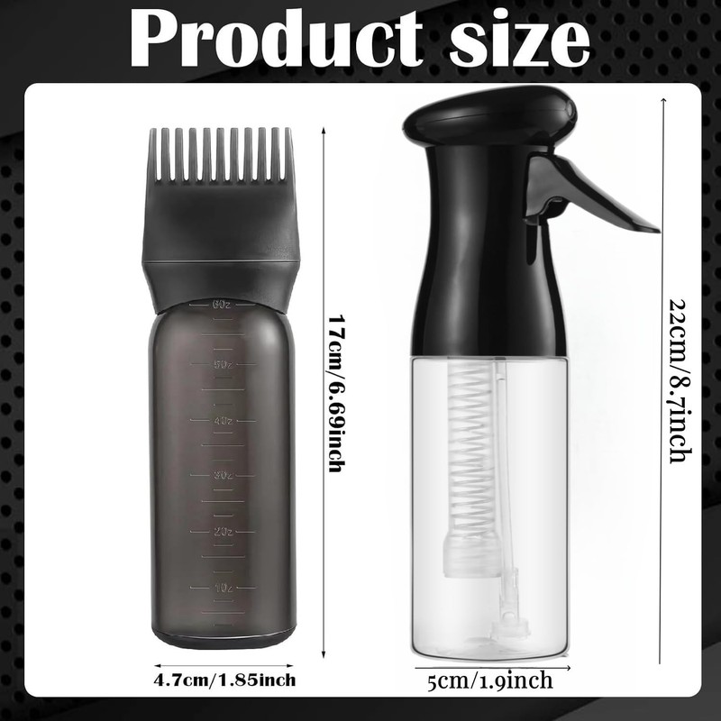 Zicotour Continuous Hair Spray Bottle and Root Comb Applicator Bottle