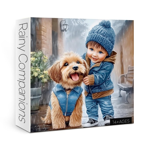 Cute Dog Boy Puzzles for Adults 1000 Pieces, Funny Unique