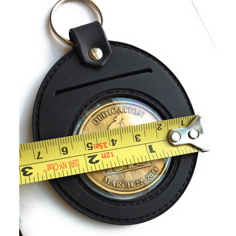 RecoveryChip Universal Large 1.75 Inch Challenge Coin Holder Keychain Black