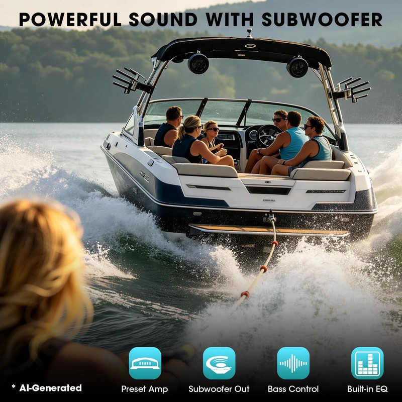Marine Bluetooth Stereo Radio Receiver: Marine Digital Multimedia Player