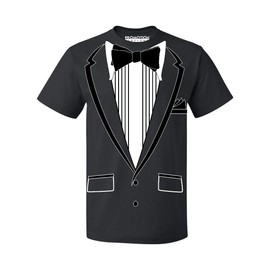 Promotion & Beyond Tuxedo (Black) with Pocket Square Ceremony Men's T-Shirt, XL, Black
