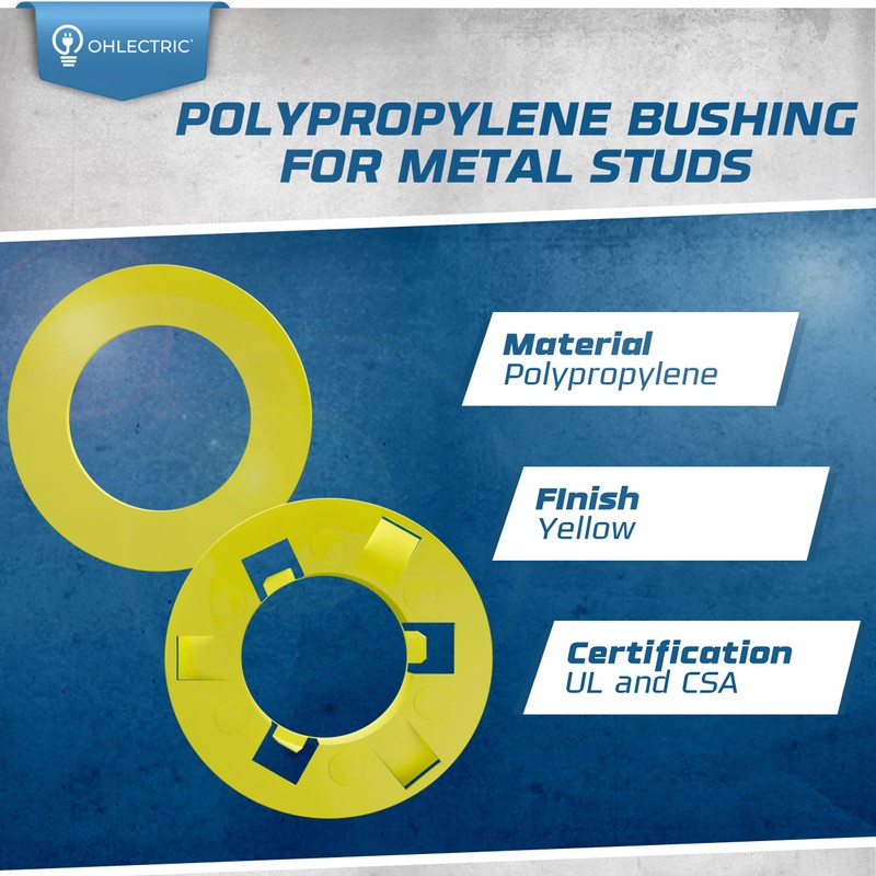 OHLECTRIC 25 Pack - Polypropylene Bushing for Metal Studs with