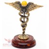 Brass Amber Caduceus Staff of Hermes God of Commerce Mercury figurine IronWork