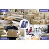 BOMEI PACK Packing Tape with Blue Dispenser Clear Packaging Tape