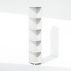 Furinno Basic 5-Tier Corner Multipurpose Standing Shelf, White