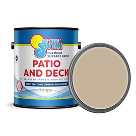 In The Swim Patio and Deck Paint - Taupe -Water Based Acrylic Coating - For Sprayed, Patterned, or Bare Concrete Surfaces -1 Gallon