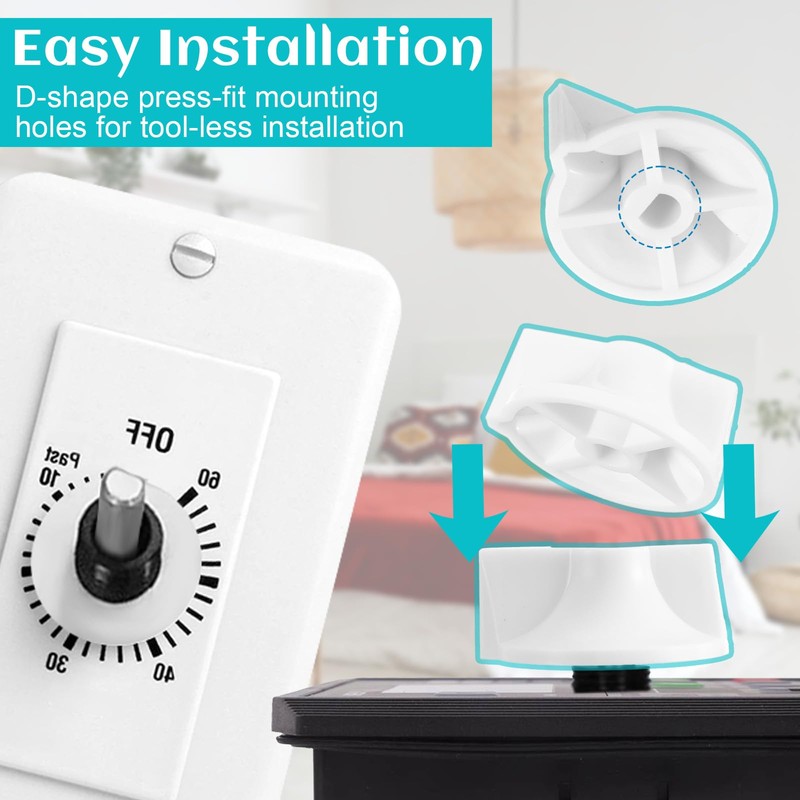 Ymapinc 2 Pack Timer Switch Knob Replacement Compatible Spring Wound