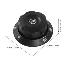 BESTonZON 2 Pcs Universal Temperature Control Knob for Ovens, Fryers and Water Heaters - Black Metal & Stainless Steel - Modern Minimalist Oven Knob