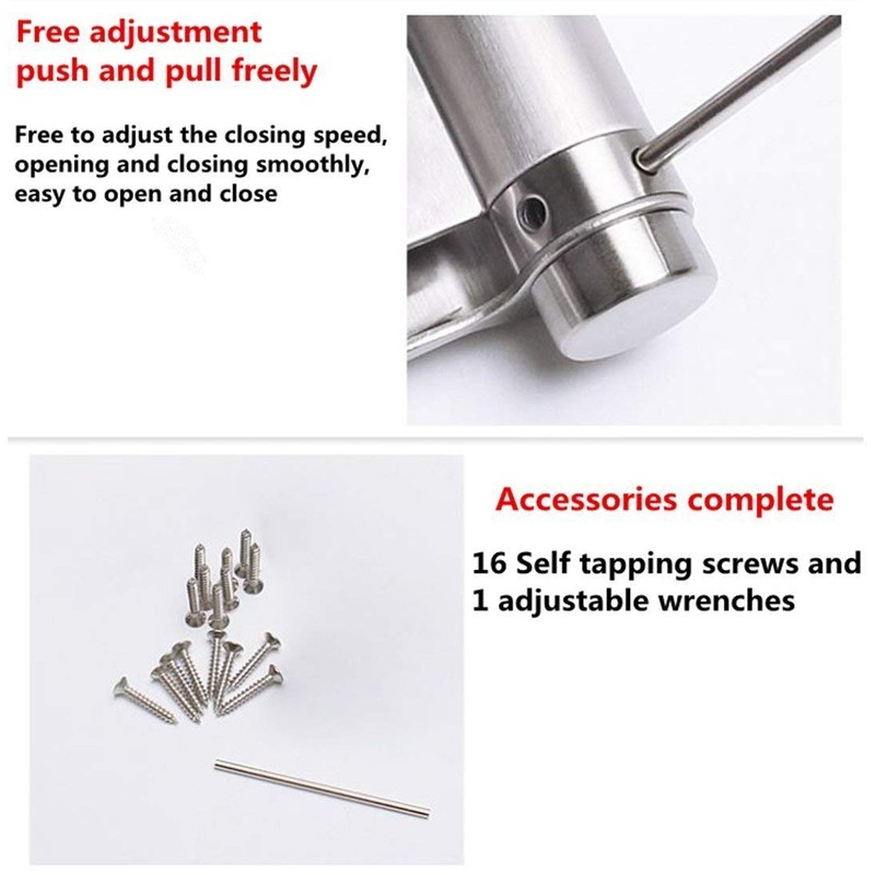 Ranbo 4 Inch Double Action Spring Hinges 304 Stainless Steel
