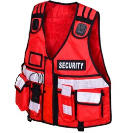 RAC3 Hi Viz Tactical Vest Dog Handler Security, Paramedic, Enforcement, Tac Vest (Red)