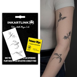INKARTLINK Semi Permanent Tattoo, party dragon tattoo for boys, beautiful and realistic design, fun tattoo experience, cruelty-free, non-reflective, waterproof (Western Dragon 2)