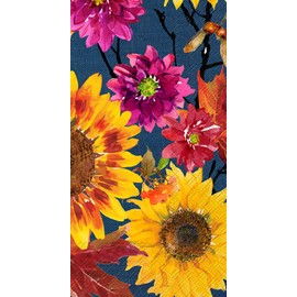 IHR Ideal Home Range Dinner Napkins Disposable 3-Ply Paper Hand Towels, 8.5" x 4.5", Fall Flowers, 16-Count