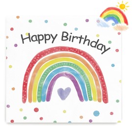 36 Stück Regenbogen Servietten Geburtstag,3-Lagig Happy Birthday Servietten Tischdeko Geburtstags Papierservietten Regenbogen Deko Mädchen Jungen Party Dekoration Napkins 33 x 33 cm