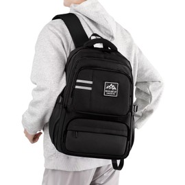 Clufar Backpack Men's Travel Causal School Backpack Teenager 16.3 Inch Laptop School Bag Boys Lightweight School Bag Waterproof Daypack for College School Work, black