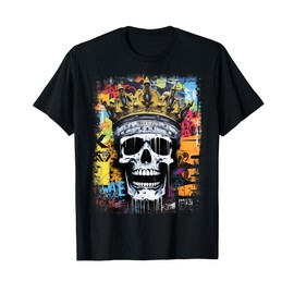 Modern Hip Hop Retro Vintage Edgy Y2K Urban Streetwear Skull T-Shirt