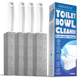 DISIWENE DISIWENE Pumice Cleaning Stone with Handle Toilet Bowl Cleaner Hard Water Ring Remover for Bath/Pool/Kitchen/Household Cleaning (4)