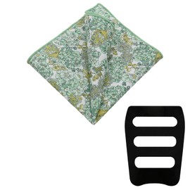 LHXzizizi Floral Pocket Square for men, Handkerchief for Men Mens Cotton Pocket Square with Holder for Banquet Wedding Party (Green Flower)