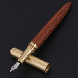 Walfront Wooden Fountain Pen Elegant Pen for Calligraphy Signature Executive Business, Top Rated Wood Handmade Fountain Pen 0.7 mm (Rosewood)