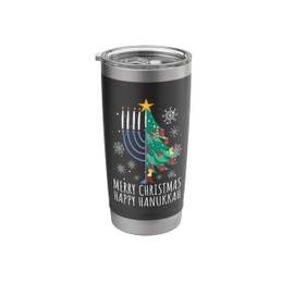 Merry Chrismukkah Happy Christmas Hanukkah Stainless Steel Insulated Tumbler