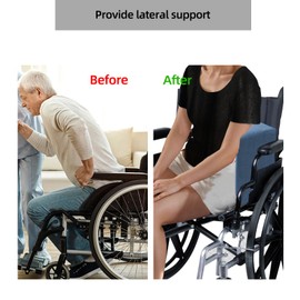 Fovege Lateral Support for Wheelchair, Lateral Arm Support, Back Supports Pads for Wheelchair Side Guards (Blue)