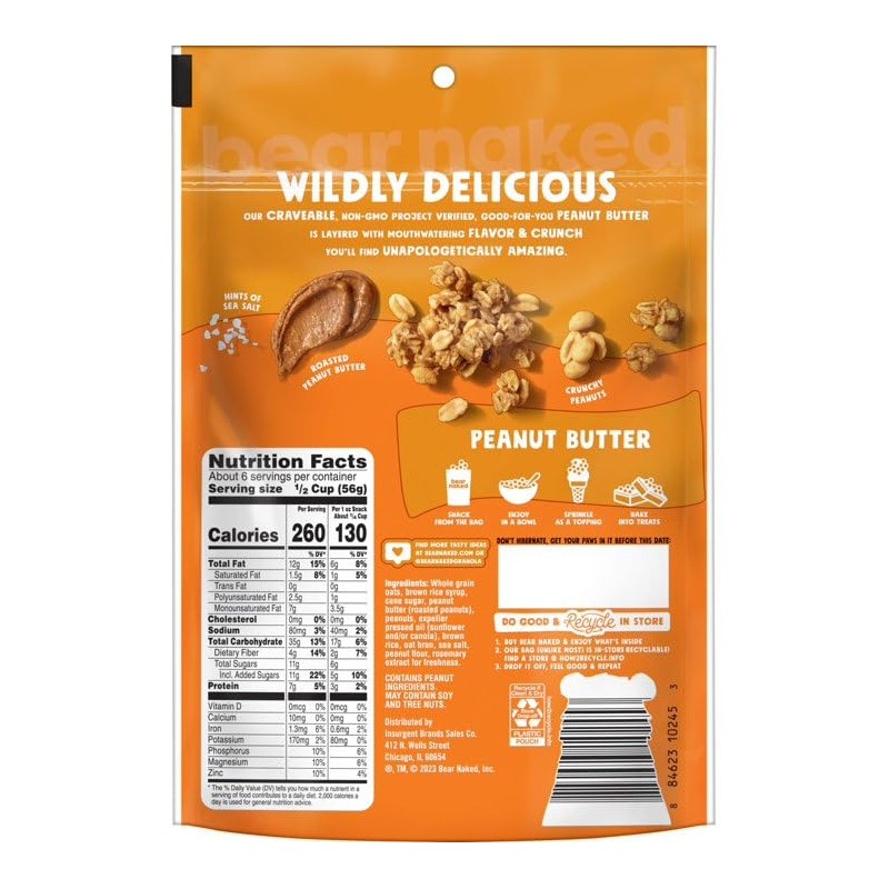 Bear Naked Peanut Butter Granola - 12oz (Pack of 2)