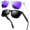KANASTAL Set of 2 Polarised Sunglasses Men Women Retro Classic