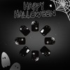 Helloween Black Press on Nails Short Square Fake Nails with