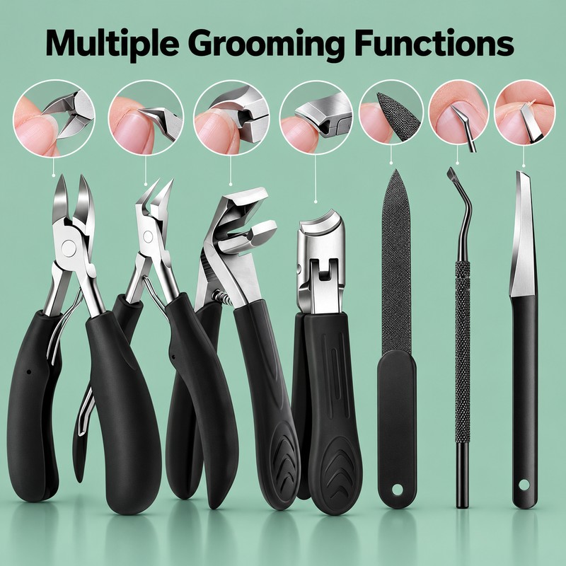 7pcs Stainless Steel Nail Care Tool Set – Manicure &