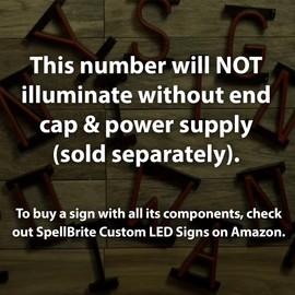 SpellBrite LED Number 1 | Build DIY Signs You Can Change with Red LED Numbers | Additional Components Necessary to Illuminate | 6.3” tall