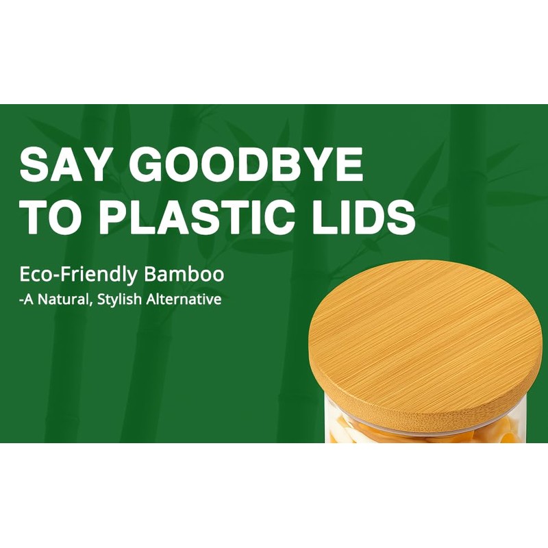 6 Pack Oui Yogurt Jar Lids, Natural Bamboo Wooden Oui