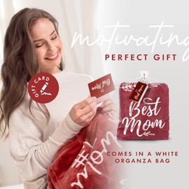 EasyFluffy Gifts for Mom from Daughter, Mom Gifts, Best Mom Ever, Mom Birthday Gifts, Mom Blanket, 50" × 60" (Burgundy)