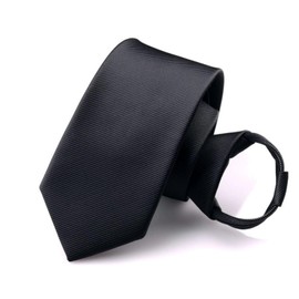 VmanKu One-Touch Necktie, Black, Formal, Men's, For Ceremonial Occasions, Black Necktie, Funerals, Going Through Night, Solid Color, For Funerals, Memorial Services, Mourning Outfit, 10 Seconds Wear