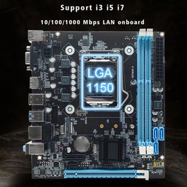 Gaming Motherboard, H81 Dual Channel DDR3 M.2 NVMe NGFF SATA 6Gb s PCIe Slot LGA 1150 Micro ATX PC Motherboard